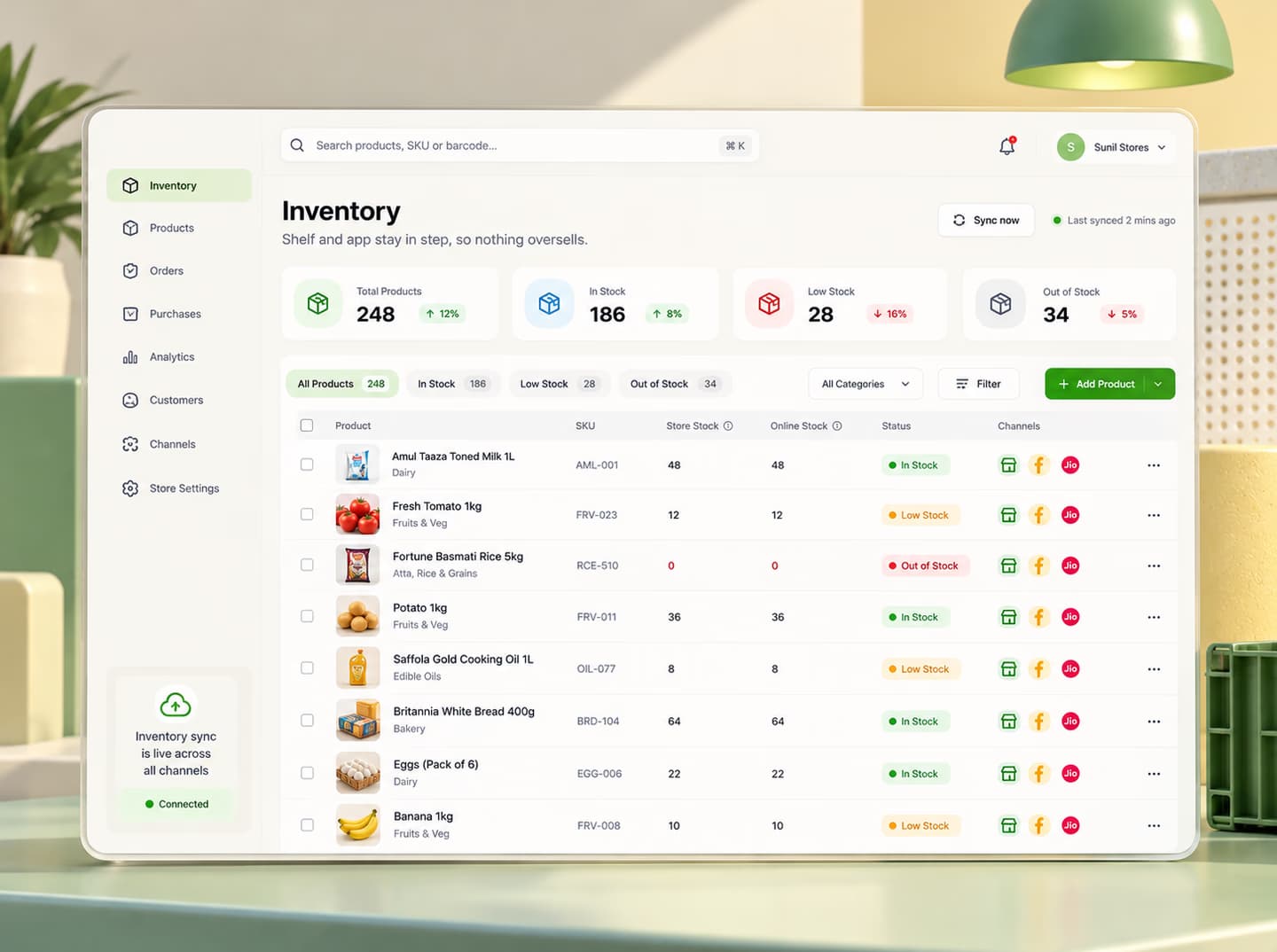 Live inventory sync