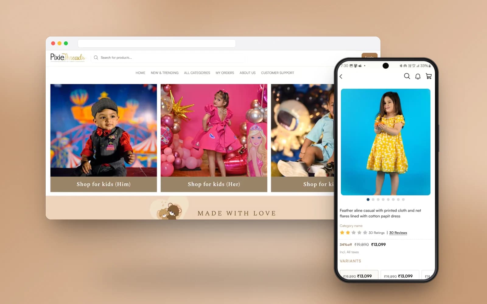 E-commerce For Custom Kids Fashion